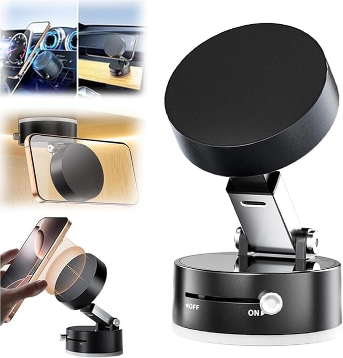 Dashboard-telefoonhouder met sterke magnetische grip en zuignap voor auto, kantoor, reizen – Universele pasvorm voor alle smartphones | Thomler