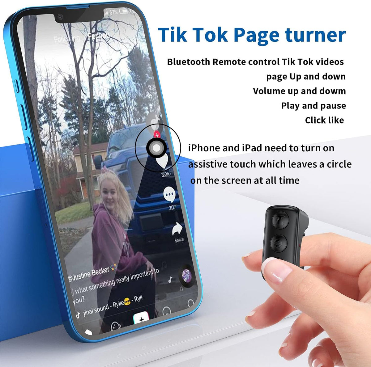 Bluetooth-Scrollring-Fernbedienung für Smartphones