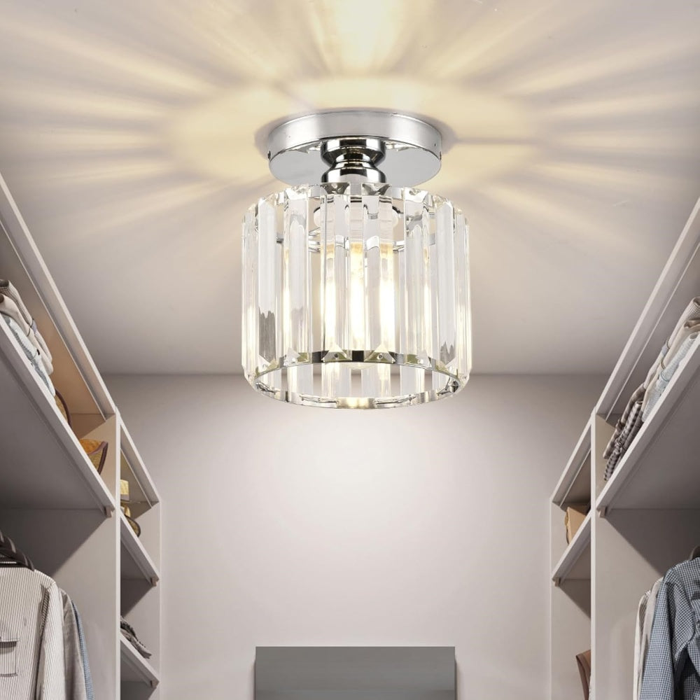 Kristall-Deckenleuchte, E27-Fassung, Schwarz-Gold für Schlafzimmer, Wohnzimmer, Flur, Inneneinrichtung, kompakter reflektierender Schirm, elegant A | Thomler