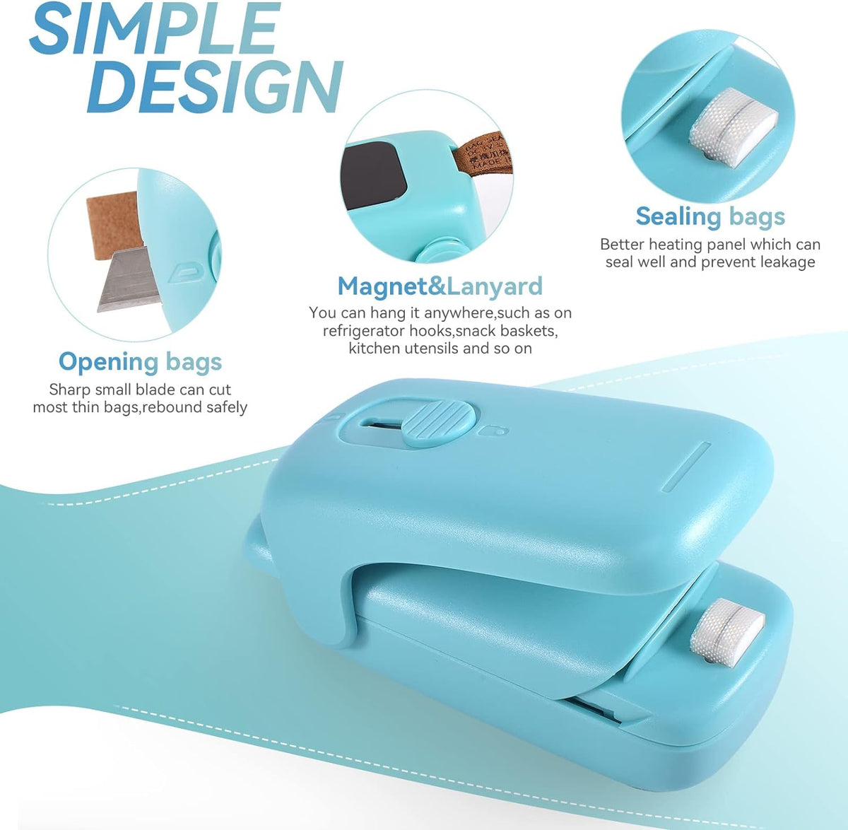 Handheld Mini Bag Heat Sealer with Cutter