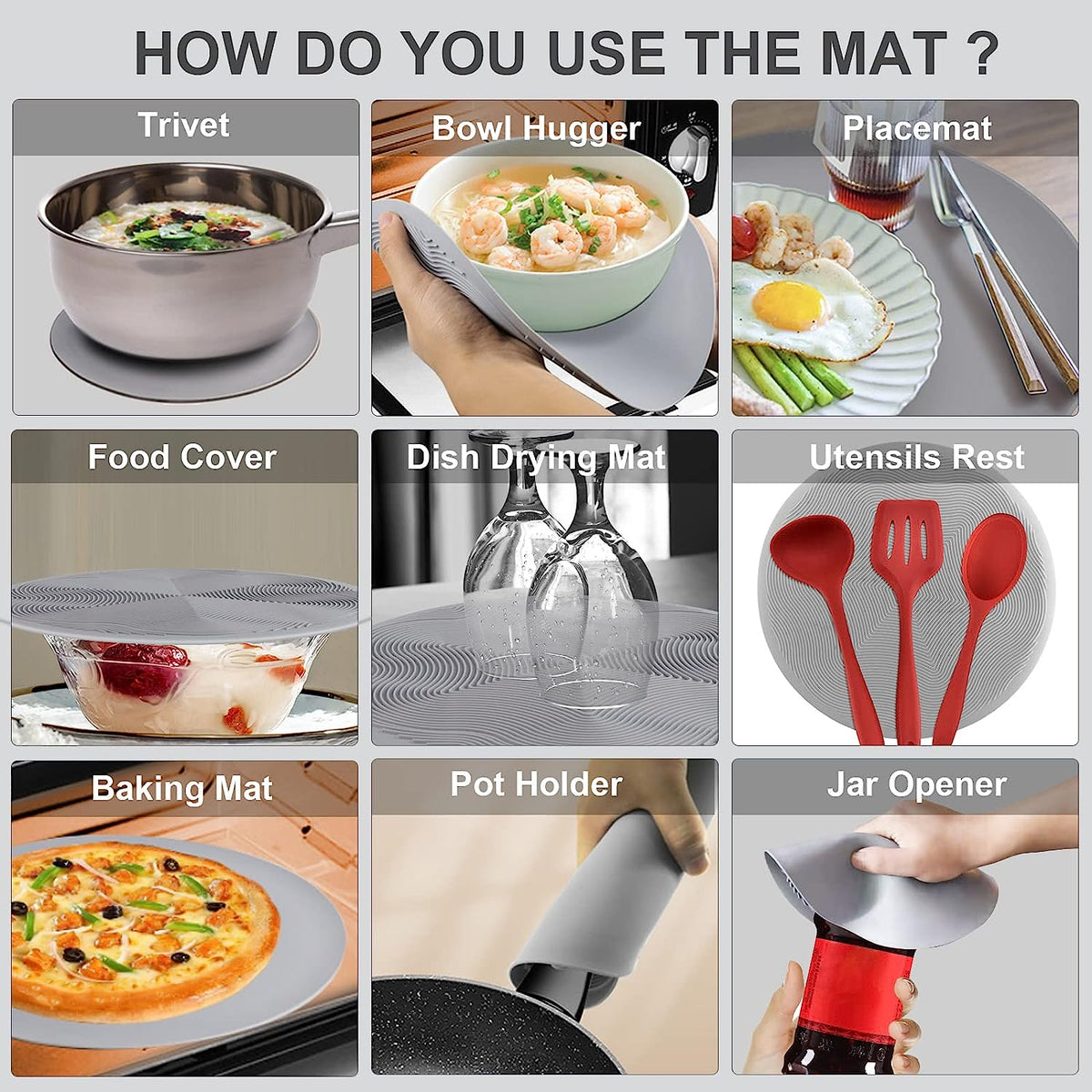 Microwave Food Cover and Silicone Mat Set