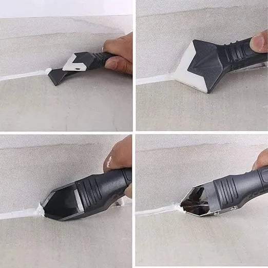 Multi-Purpose Caulk Finishing Tool Kit for Bathroom Kitchen Tile Grout Sealing Projects Silicone Smoothing Removal Edger | Thomler