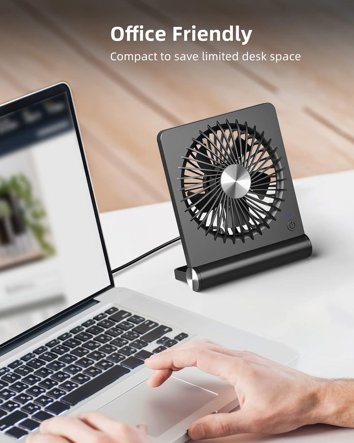 Persönlicher 6-Zoll USB-Tischventilator, leise, 3 Geschwindigkeitsstufen, tragbarer Luftumwälzer für Zuhause, Büro, Schlafzimmer, Nachttisch, Computer, Laptop | Thomler