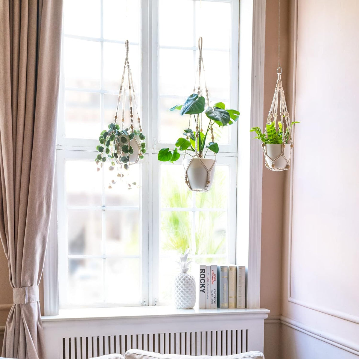 Macrame Hanging Planter in Cotton Cord