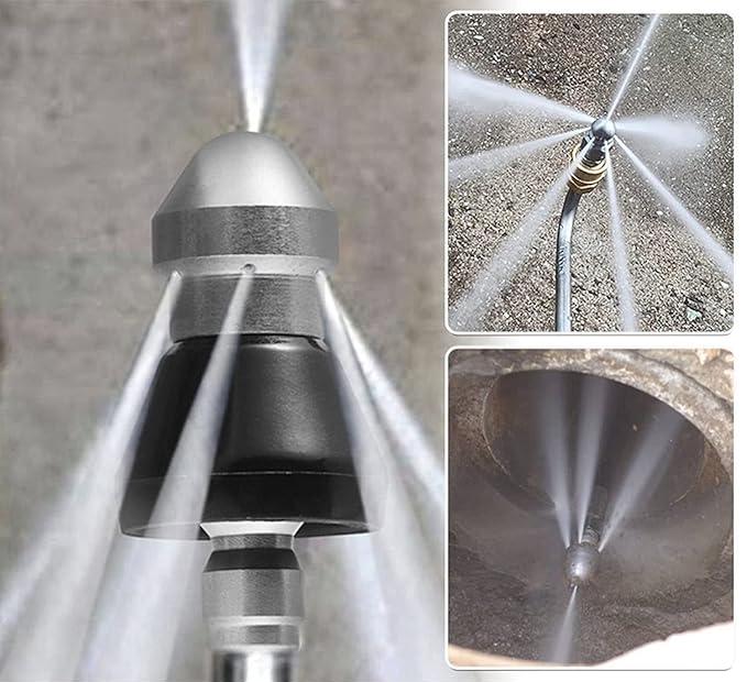 Rioolreinigingshulpstuk voor hogedrukreiniger voor hardnekkige verstoppingen, 1/4 inch snelkoppeling roterend reinigingsgereedschap voor afvoeren in huis, keukenbad | Thomler