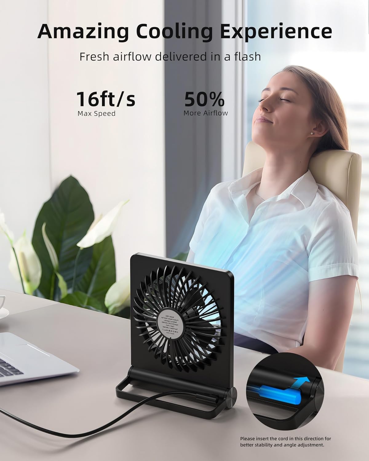 Persönlicher 6-Zoll USB-Tischventilator, leise, 3 Geschwindigkeitsstufen, tragbarer Luftumwälzer für Zuhause, Büro, Schlafzimmer, Nachttisch, Computer, Laptop | Thomler