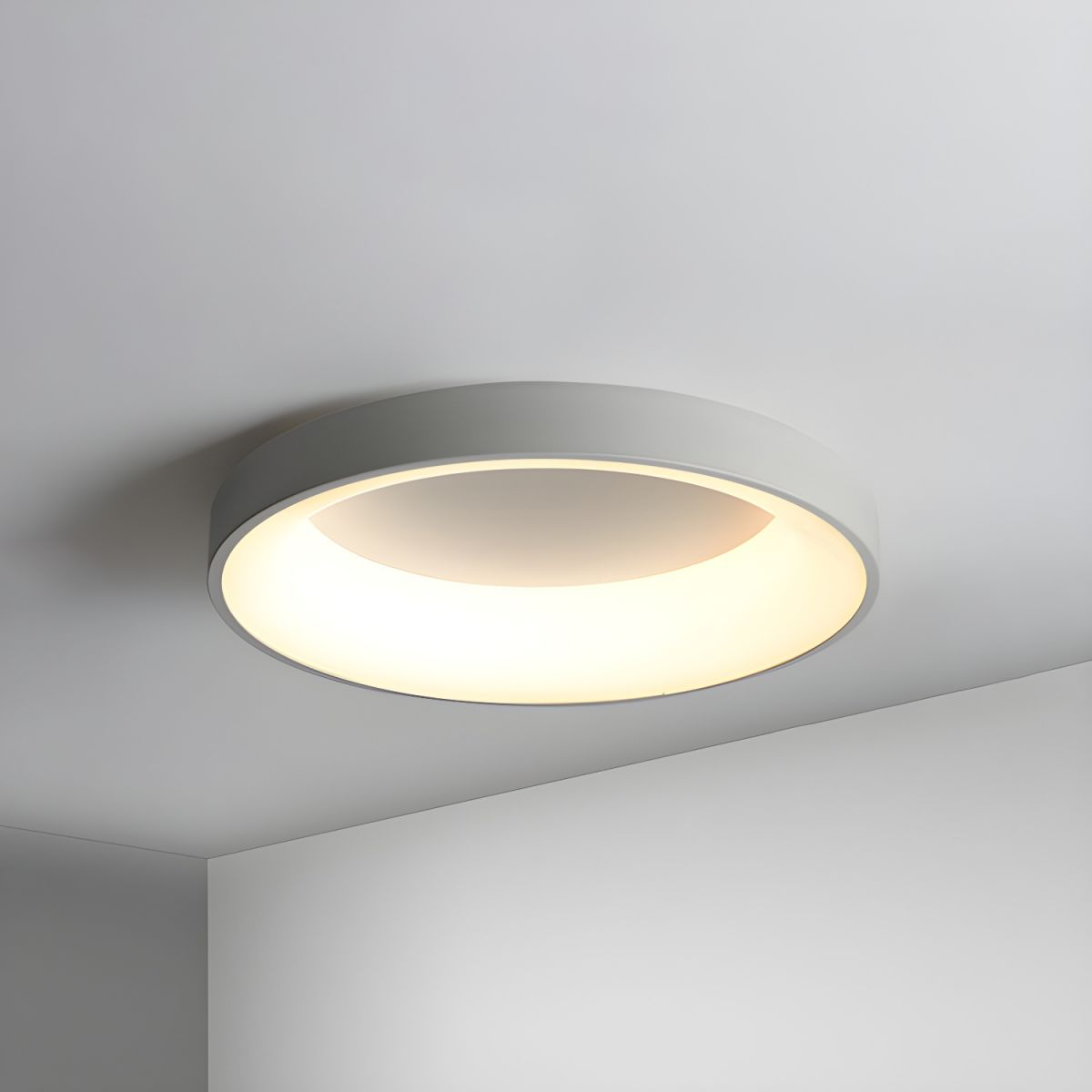 Round Flush Mount LED Fixture Iron Acrylic Low Profile for Bedroom Hallway Living Room Kitchen Dining Room Modern Minimalist Slim Design | Thomler