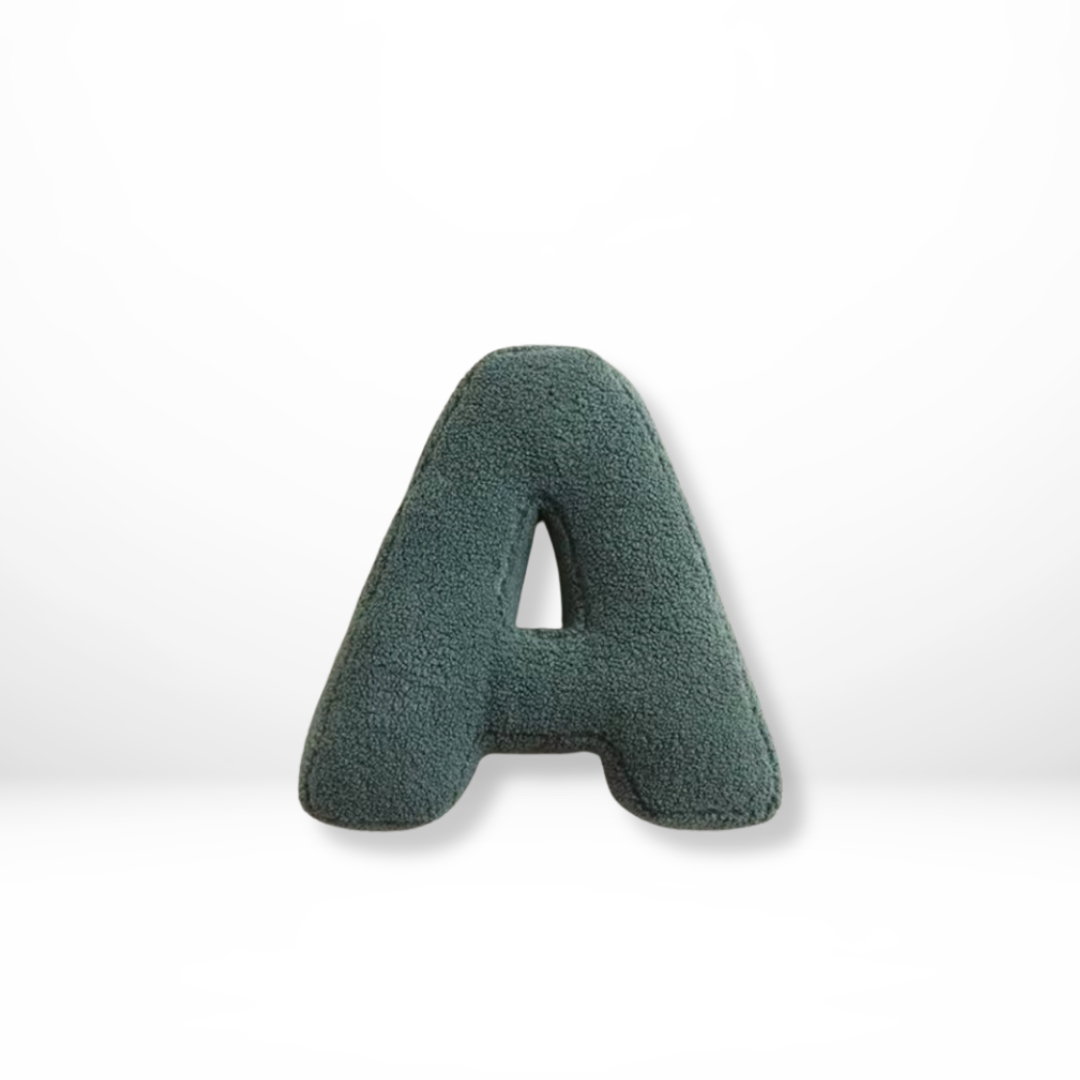 Alphabet Throw Pillow Velvet 15 x 12 Inches Monogram Accent Cushion Personalized Name Letter for Sofa Couch Bedroom Nursery Kids Room Decor | Thomler