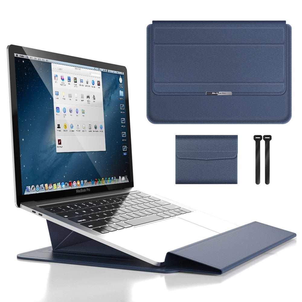 Convertible Notebook Case with Adjustable Angle Riser 11-16 Inch Slim Carrying Pouch Workspace Organizer for Remote Workers Students | Thomler
