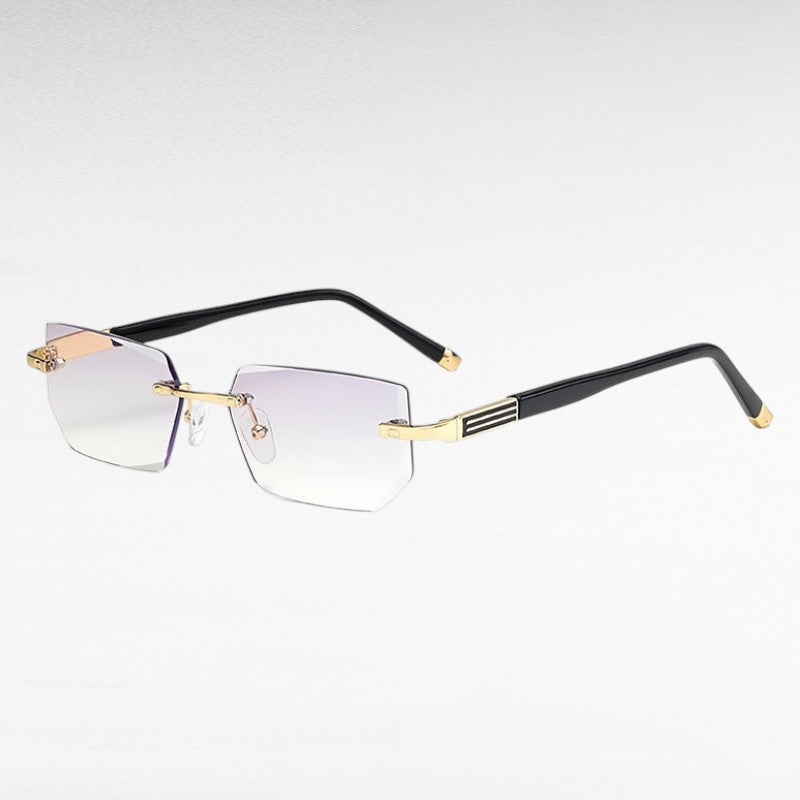 Progressive Reading Glasses with Blue Light Filter — Multifocal Lenses +1.00 to +4.00 Strength for Near and Distance Vision, Rimless Metal F | Thomler
