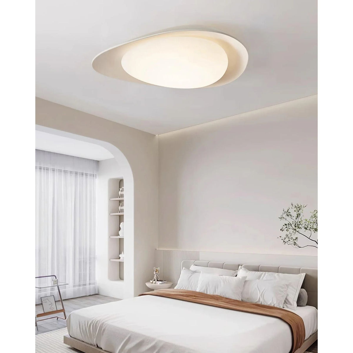 Flush Mount Ceiling Light Botanical Leaf Design Green 16 Inch Adjustable LED for Bedroom Kitchen Dining Room Natural Decor | Thomler