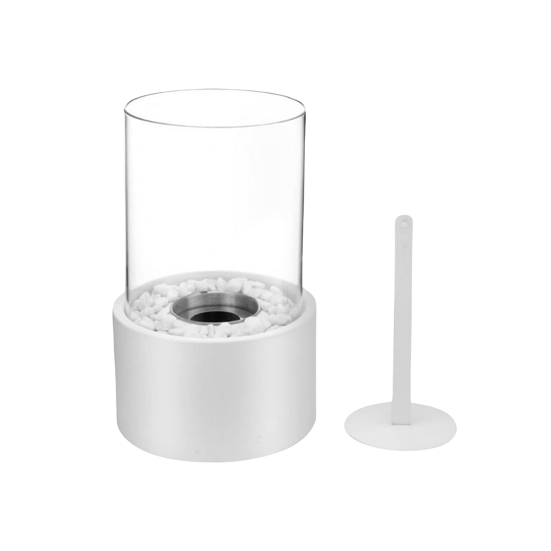 Tafelolielamp met glazen cilinder – Sfeerverlichting met echte vlam voor diners, terrassen en interieurdecoratie