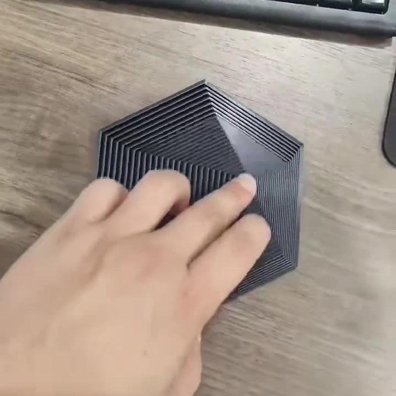 Hexagonaler Fidget Spinner mit Fraktalmustern für Stressabbau & Fokus | Sensorisches Hand-Gadget für Erwachsene & Kinder zur Beruhigung bei Angstzuständen, Desktop-Spielzeug