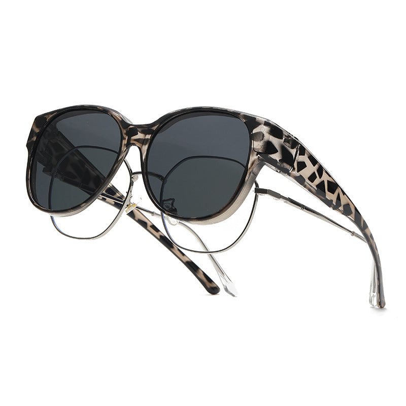 Polarisierte Überbrillen-Sonnenbrille UV400 Cat-Eye Wraparound-Sonnenbrille für Brillenträger Autofahren Outdoor-Sport Damen Herren
