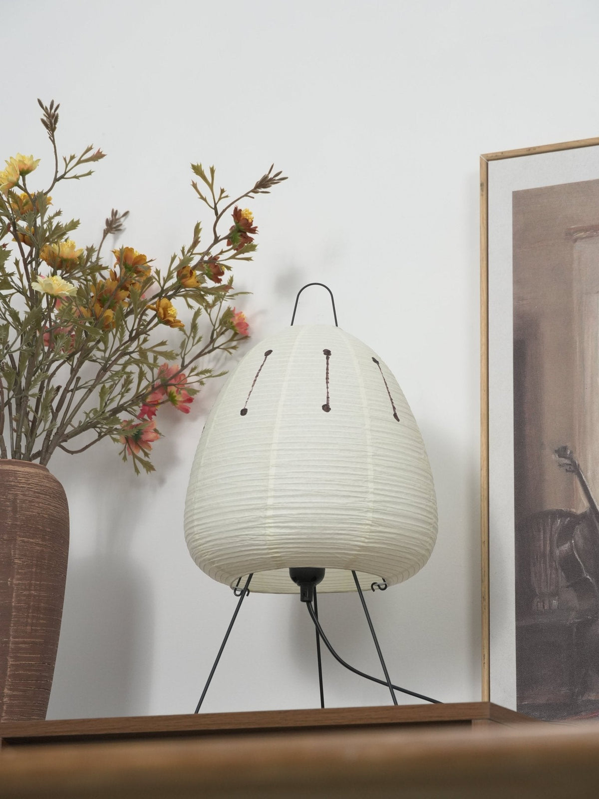 Lámpara de acento con pantalla de papel hecha a mano, 10 pulgadas de ancho, luz nocturna LED de brillo cálido para dormitorio, oficina, escritorio, rincón de lectura, estilo minimalista japonés