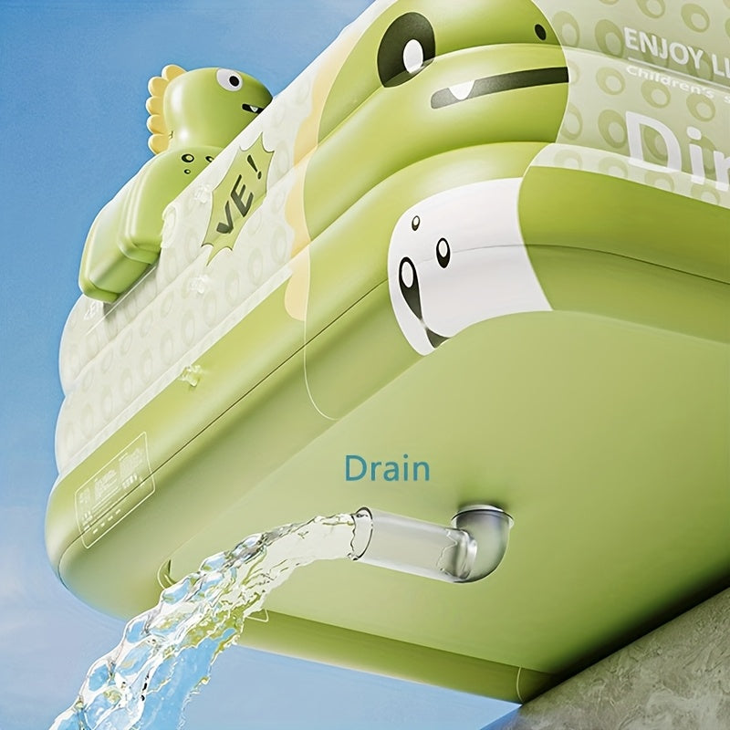 Inflatable Kiddie Pool with Dinosaur Theme for Backyard Water Play – Durable PVC Construction Family-Size Wading Pool | Thomler