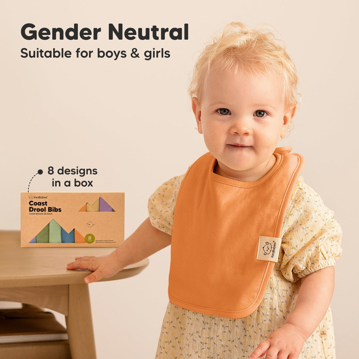 8-Pack Organic Cotton Drool Bibs