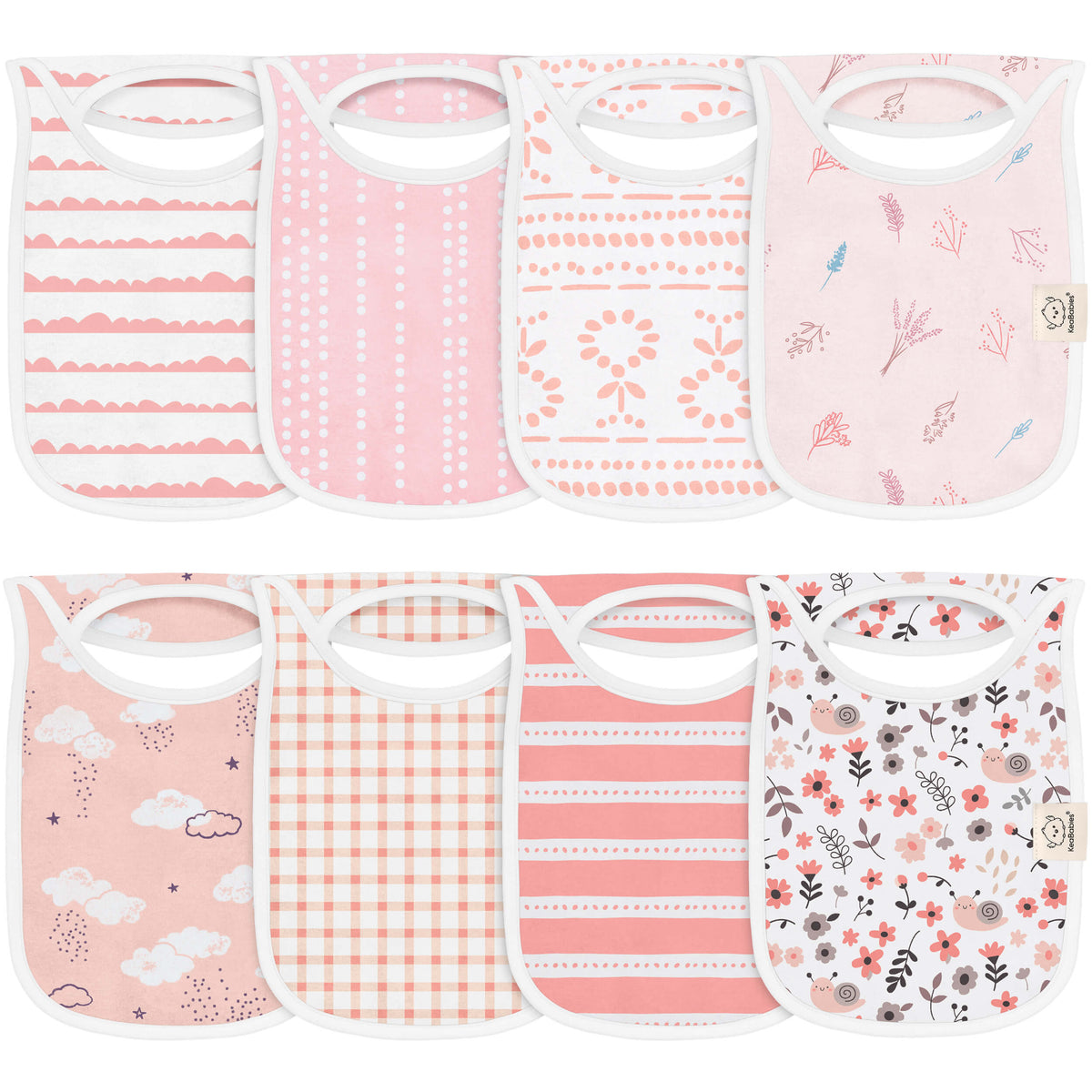 8-Pack Printed Drool Bibs