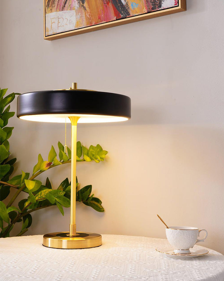 Adjustable Desk Light with Counterweight 10W LED Brass Finish Midcentury Modern Pull Chain Switch for Nightstand Office Home | Thomler