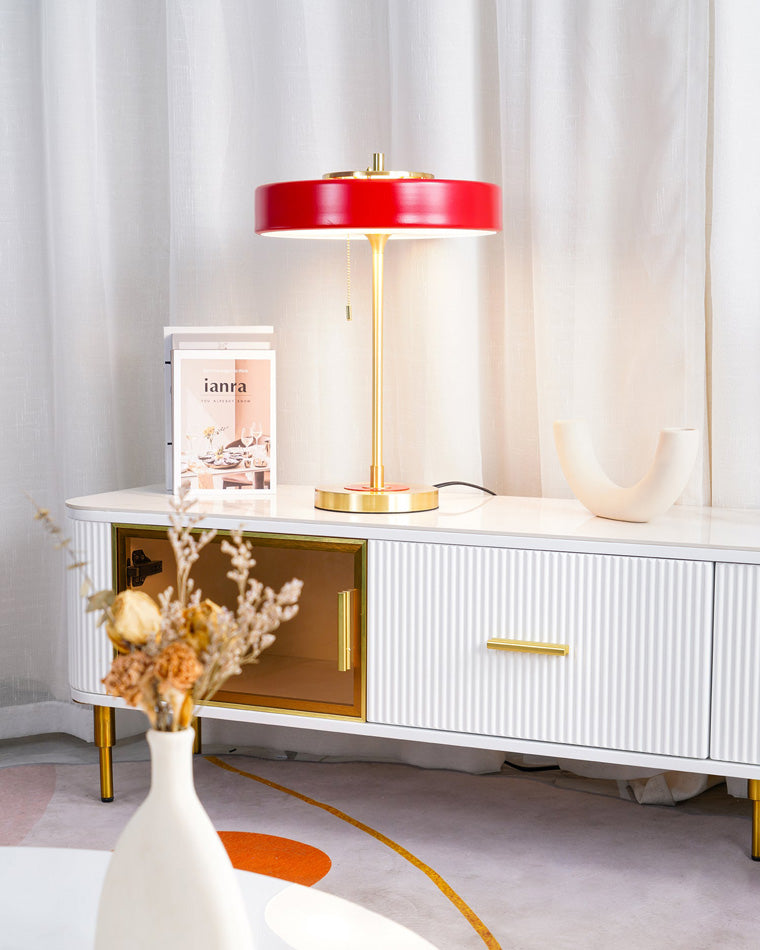 Adjustable Desk Light with Counterweight 10W LED Brass Finish Midcentury Modern Pull Chain Switch for Nightstand Office Home | Thomler