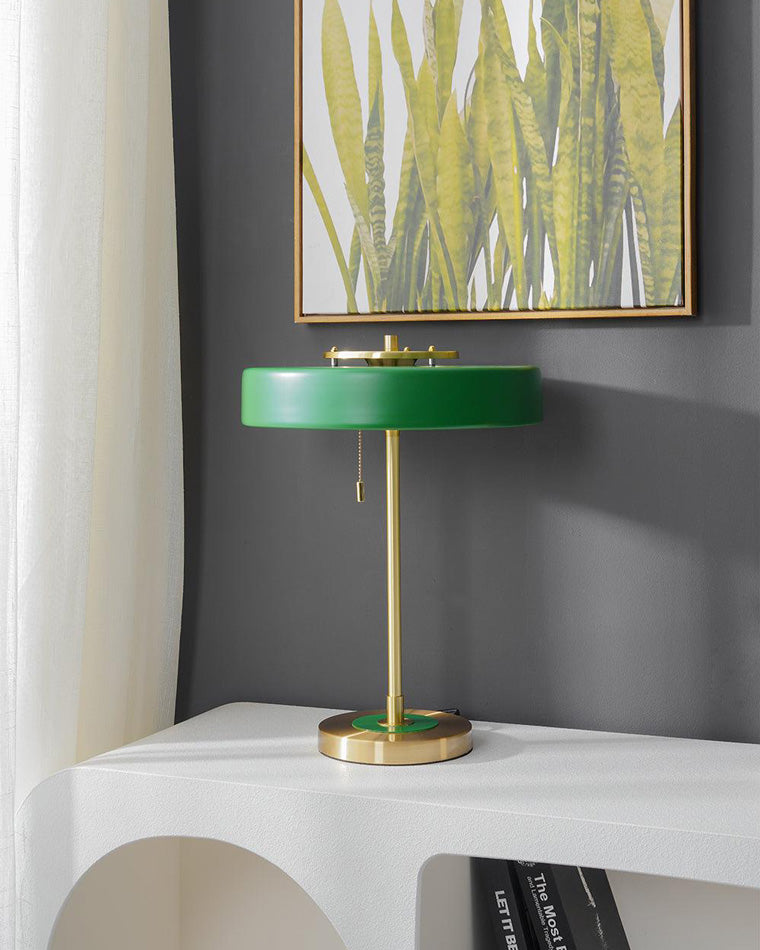 Adjustable Desk Light with Counterweight 10W LED Brass Finish Midcentury Modern Pull Chain Switch for Nightstand Office Home | Thomler