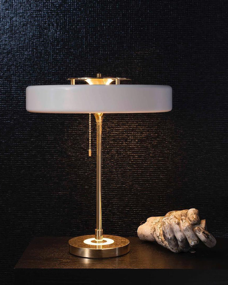Adjustable Desk Light with Counterweight 10W LED Brass Finish Midcentury Modern Pull Chain Switch for Nightstand Office Home | Thomler