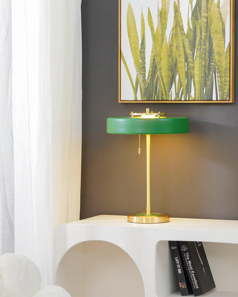 Adjustable Desk Light with Counterweight 10W LED Brass Finish Midcentury Modern Pull Chain Switch for Nightstand Office Home | Thomler