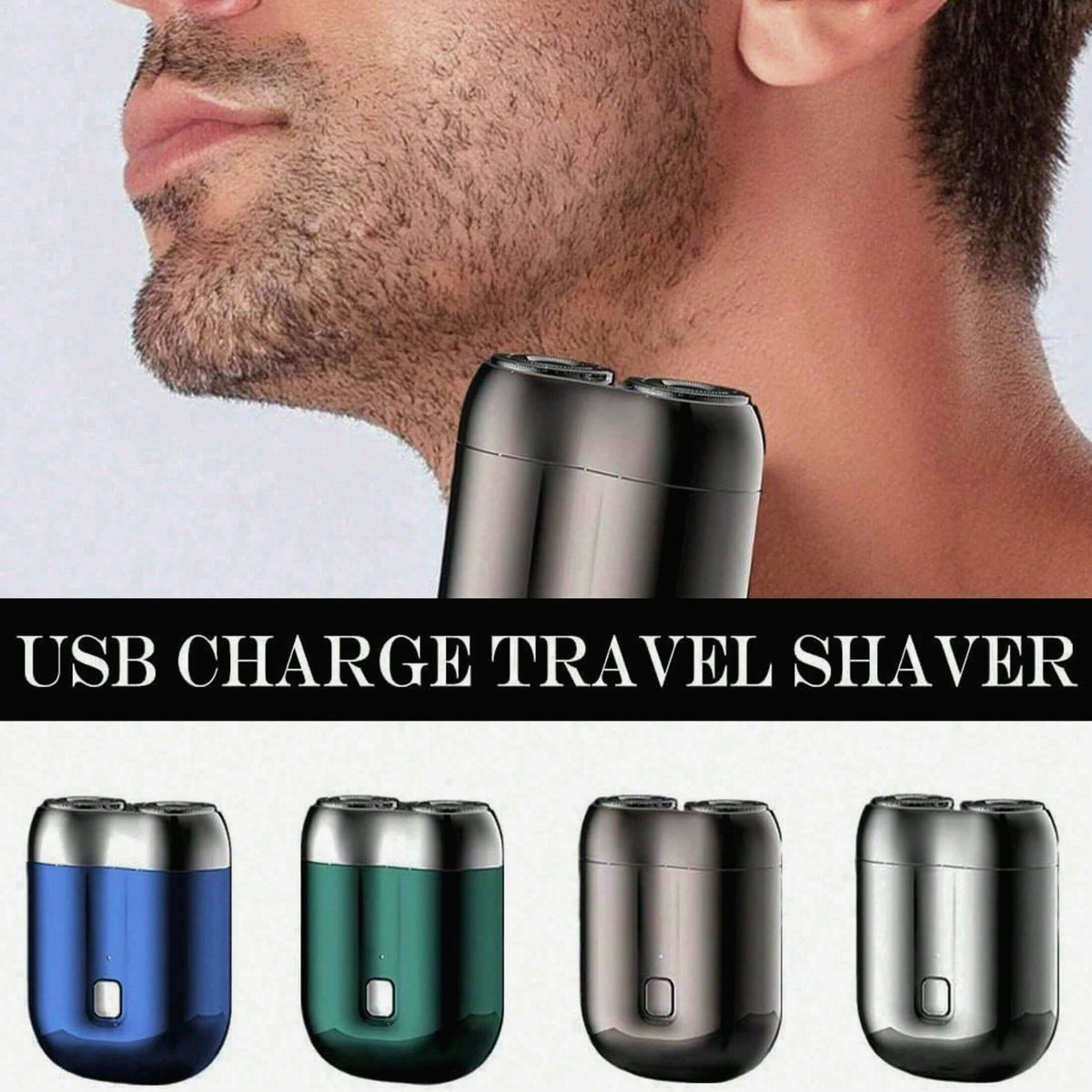 Afeitadora eléctrica recargable e impermeable para hombre – Herramienta de aseo portátil de tamaño de viaje con carga USB para afeitado en seco y húmedo, cuerpo de aluminio | Thomler