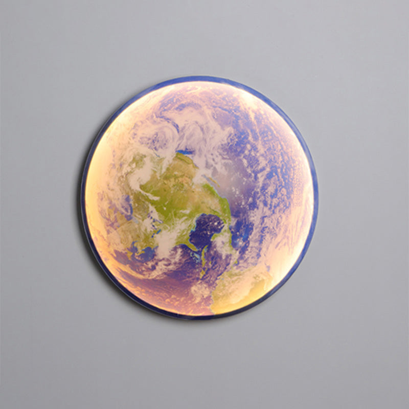 LED Celestial Sconce Light Dimmable Remote Control Moon Design Art Fixture 39 in Diameter PVC Ambient Illumination for Bedrooms Living Space | Thomler
