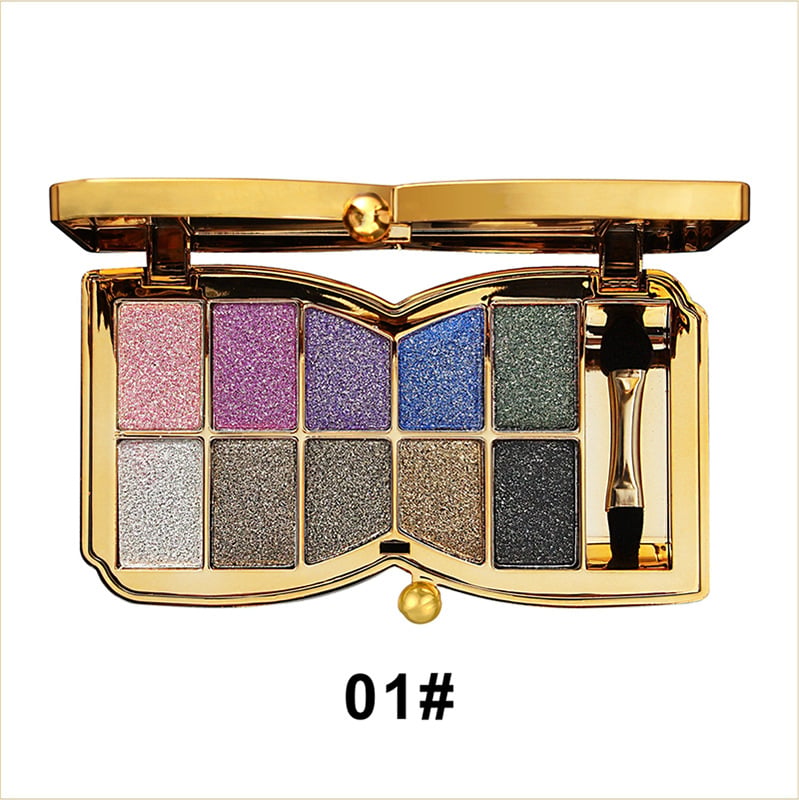 10-Color Glitter Eyeshadow Palette Shimmer Mineral Makeup for Parties Weddings Everyday Looks Highly Pigmented Long-Lasting Eye Shadow | Thomler