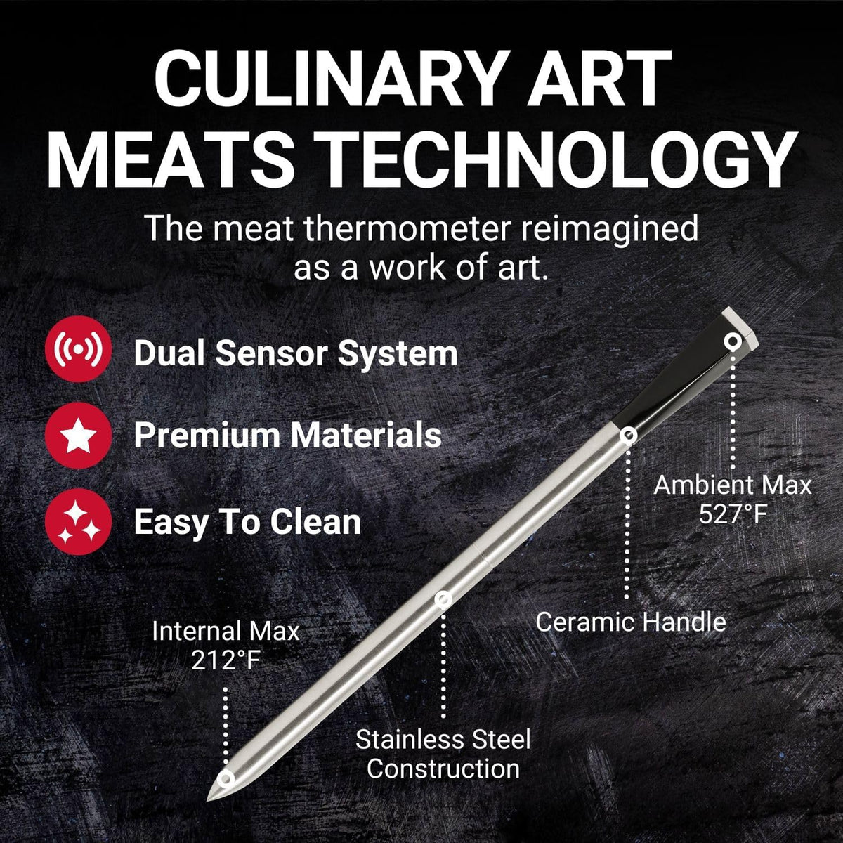 Wireless Meat Thermometer with Bluetooth and App
