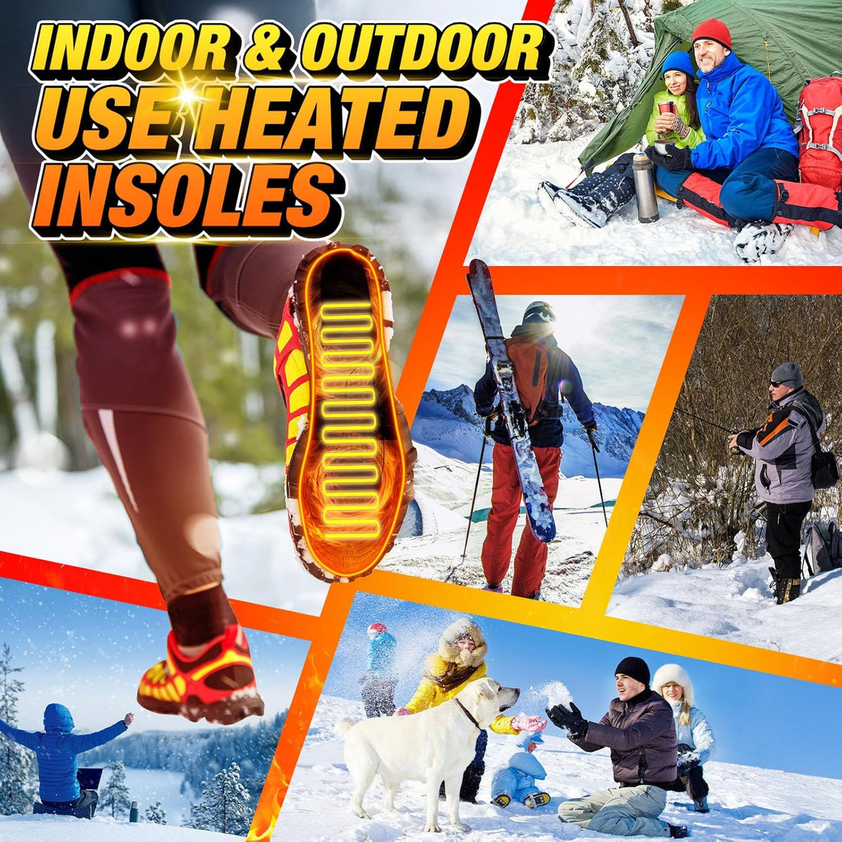 Wireless Rechargeable Heated Insoles with Remote Control for Winter Boots & Sneakers