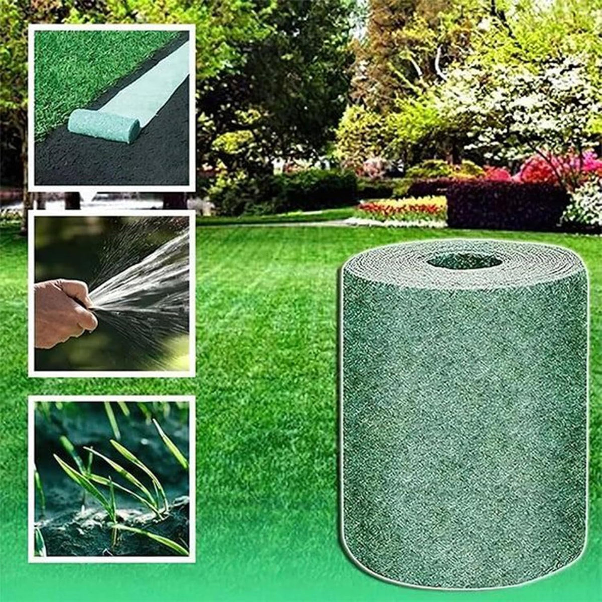 Biodegradable Lawn Repair Roll 118 in × 8 in Bare Spot Seeding Mat Garden Patch Recovery Double Pack Outdoor Yard Coverage 13 sq ft | Thomler