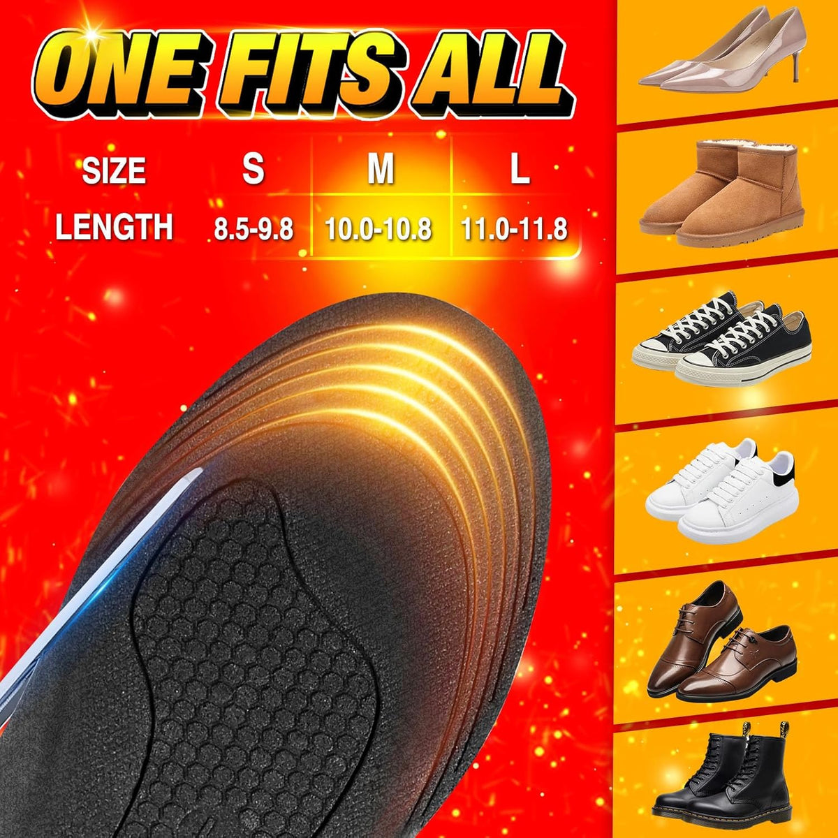 Wireless Rechargeable Heated Insoles with Remote Control for Winter Boots & Sneakers