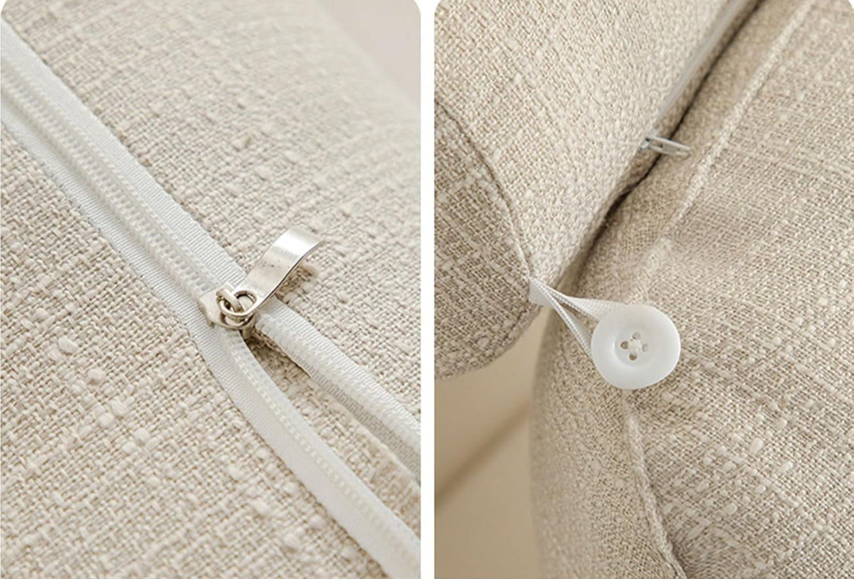 Adjustable Backrest Cushion with Movable Headrest & Side Pocket for Bed or Couch