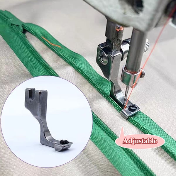 Adjustable Zipper Foot for Sewing Machines – Invisible Zip Presser Foot Attachment for Size 3 & 5 Zippers | Compatible with Most Home Models | Thomler