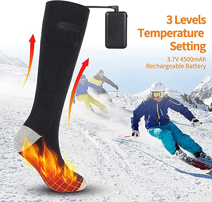 Battery-Powered Heated Socks with Adjustable Temperature Control – All-Day Warmth for Winter