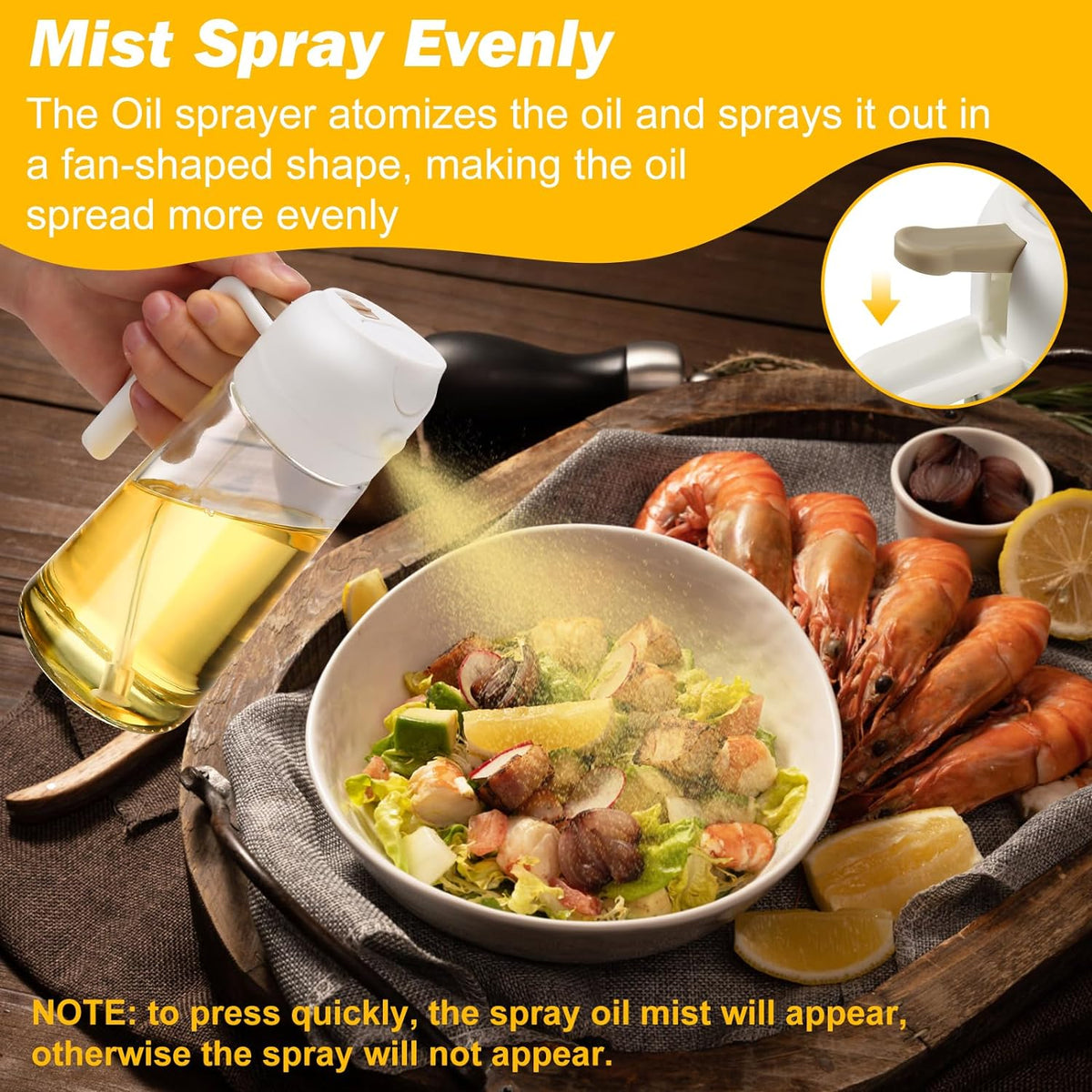 Oil Dispenser and Sprayer Bottle Set, 2 Pack