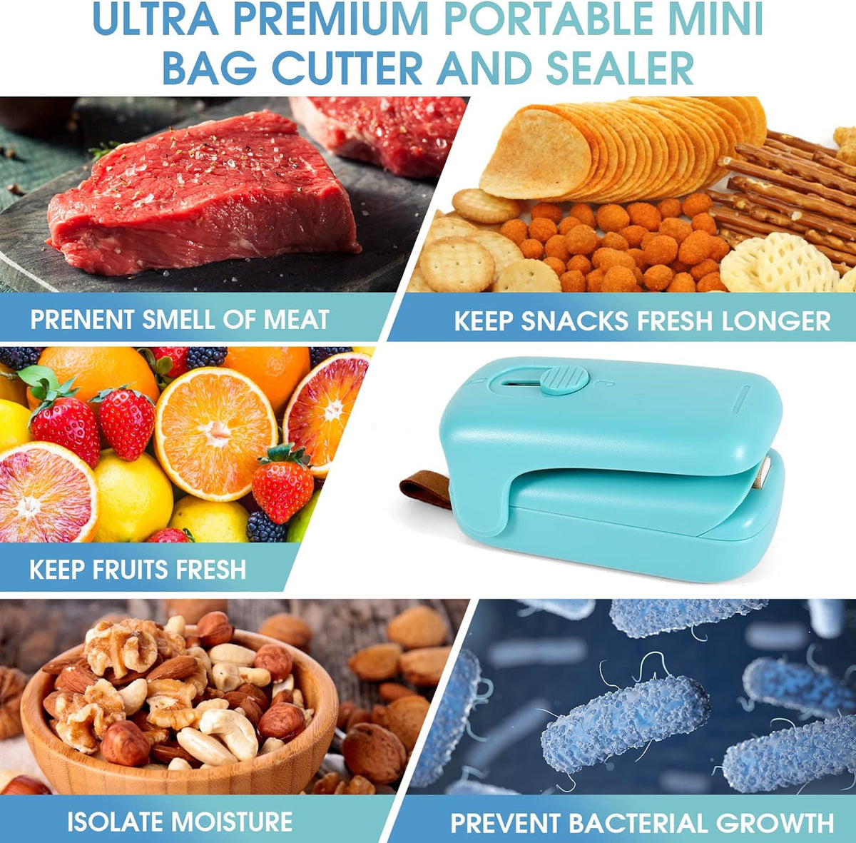 Handheld Mini Bag Heat Sealer with Cutter