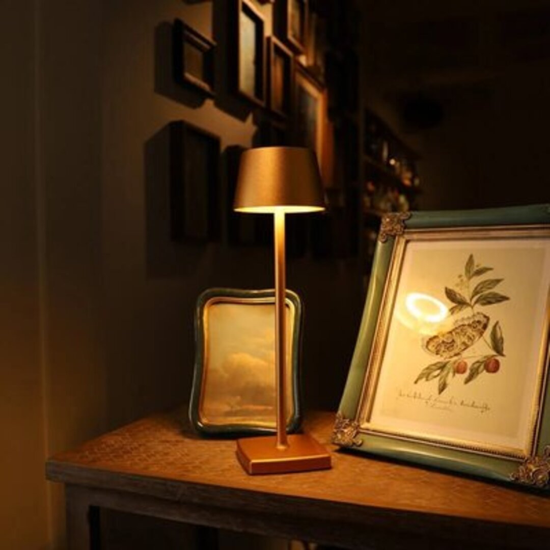 Rechargeable LED Touch Table Lamp with 3-Level Dimmer | Cordless Portable Desk Light for Indoor & Outdoor Use | IP54 Waterproof Metal Lamp | Thomler