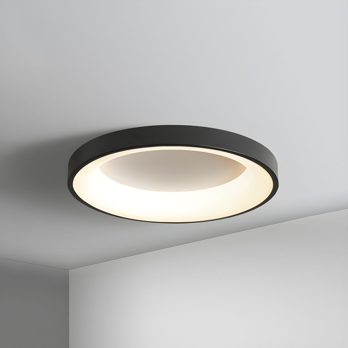 Round Flush Mount LED Fixture Iron Acrylic Low Profile for Bedroom Hallway Living Room Kitchen Dining Room Modern Minimalist Slim Design | Thomler