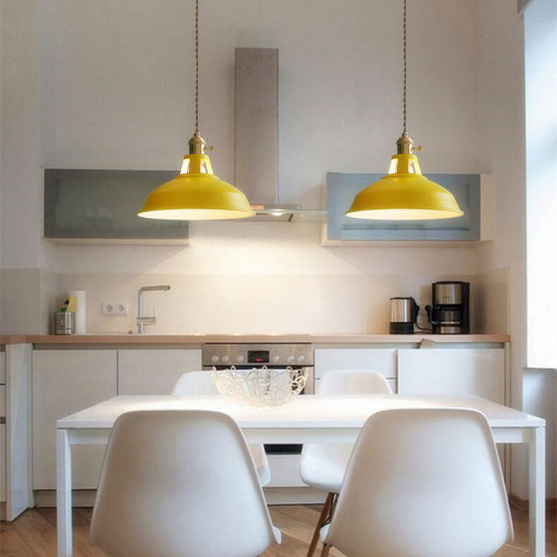 Metal Shade Hanging Lamp E26 Socket Adjustable Height Iron Fixture for Kitchen Island Dining Table Bar Counter Restaurant Café Living Room | Thomler