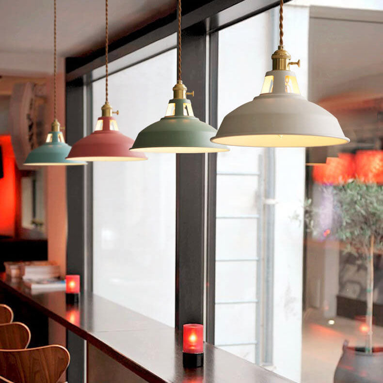 Metal Shade Hanging Lamp E26 Socket Adjustable Height Iron Fixture for Kitchen Island Dining Table Bar Counter Restaurant Café Living Room | Thomler