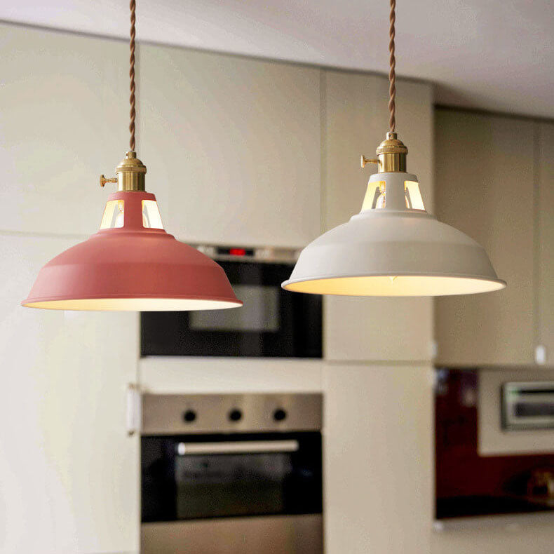 Metal Shade Hanging Lamp E26 Socket Adjustable Height Iron Fixture for Kitchen Island Dining Table Bar Counter Restaurant Café Living Room | Thomler