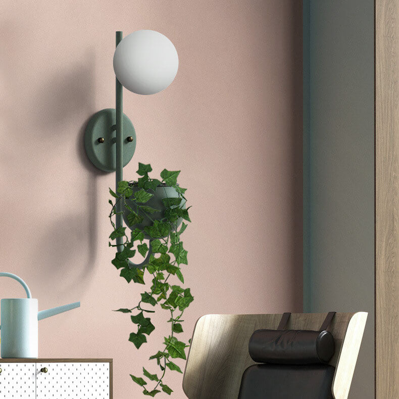 Glass Shade Sconce Light Iron 9 in Wide for Bedroom Bedside Reading Hallway Accent Hardwired Fixture Industrial Modern Minimalist Decor | Thomler