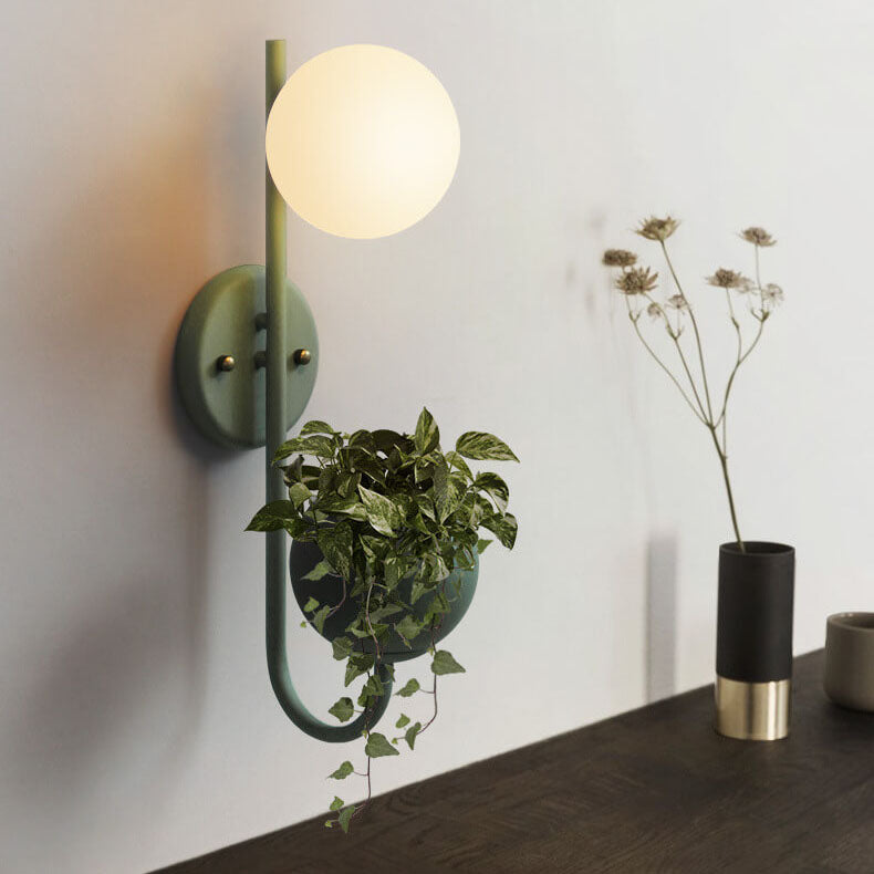 Glass Shade Sconce Light Iron 9 in Wide for Bedroom Bedside Reading Hallway Accent Hardwired Fixture Industrial Modern Minimalist Decor | Thomler