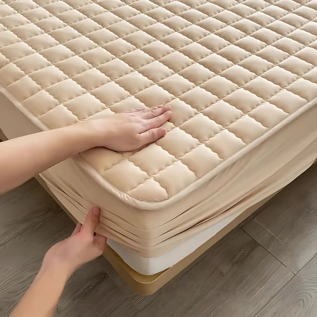 Quilted Waterproof Mattress Protector with Breathable Layer for Deep-Pocket Beds