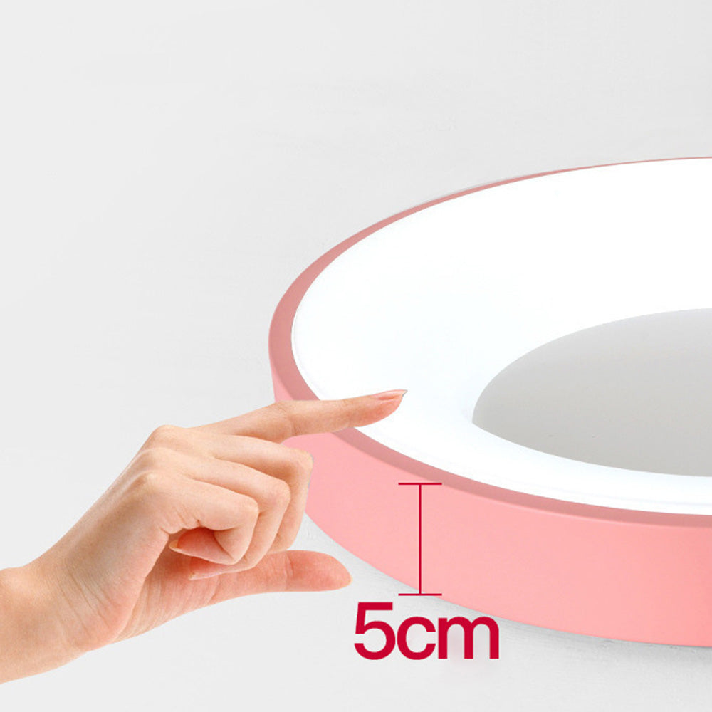 Round Flush Mount LED Fixture Iron Acrylic Low Profile for Bedroom Hallway Living Room Kitchen Dining Room Modern Minimalist Slim Design | Thomler