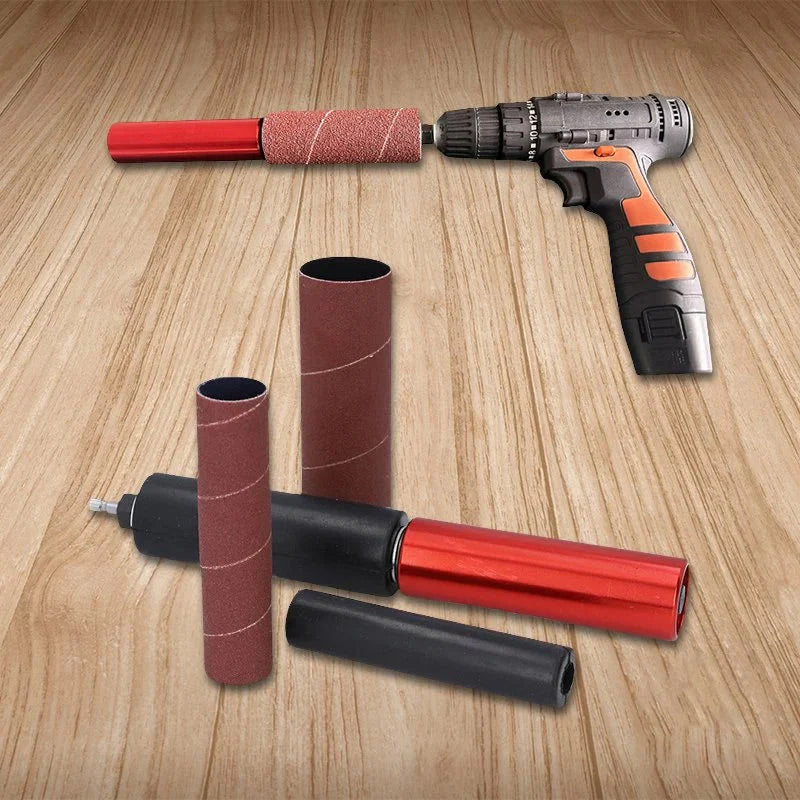 Kit adaptador de lijadora de tambor para taladro: herramienta de lijado y pulido de husillo para múltiples superficies con 10 mangas de lija para madera, metal y plástico - Trabajo | Thomler
