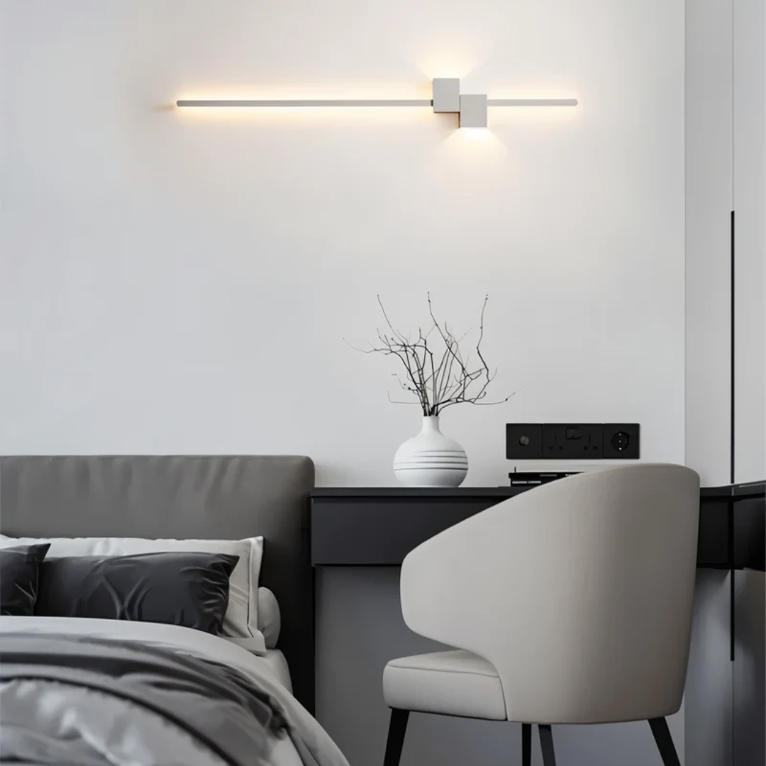 Linear LED Sconce 24 Inch Aluminum Up Down Light for Bedroom Hallway Living Room Modern Indoor Fixture Black White Gold 3000K | Thomler